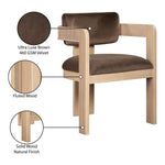 Sacha Velvet Upholstered Dining Chair in Brown
