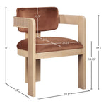 Sacha Velvet Upholstered Dining Chair in Cognac