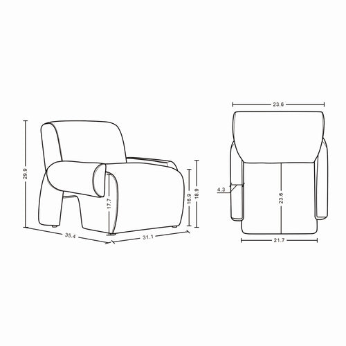 Verandah Chenille Lounge Chair in Beige
