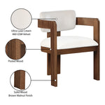 Sacha Velvet Upholstered Dining Chair in Cream