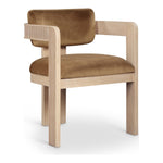 Sacha Velvet Upholstered Dining Chair in Saddle