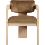 Sacha Velvet Upholstered Dining Chair in Saddle