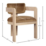 Sacha Velvet Upholstered Dining Chair in Saddle