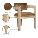 Sacha Velvet Upholstered Dining Chair in Saddle