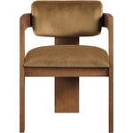 Sacha Velvet Upholstered Dining Chair in Saddle