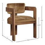 Sacha Velvet Upholstered Dining Chair in Saddle