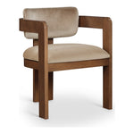 Sacha Velvet Upholstered Dining Chair in Beige