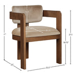 Sacha Velvet Upholstered Dining Chair in Beige