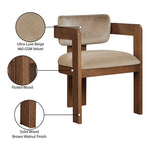 Sacha Velvet Upholstered Dining Chair in Beige