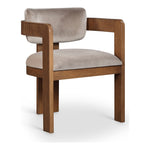 Sacha Velvet Upholstered Dining Chair in Taupe