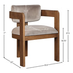 Sacha Velvet Upholstered Dining Chair in Taupe