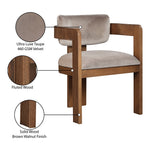 Sacha Velvet Upholstered Dining Chair in Taupe