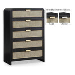 Sage Solid Wood And Natural Cane Wood Chest in Black
