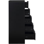 Sage Solid Wood And Natural Cane Wood Chest in Black