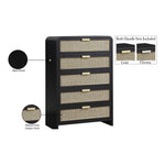 Sage Solid Wood And Natural Cane Wood Chest in Black