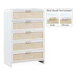 Sage Solid Wood And Natural Cane Wood Chest in White