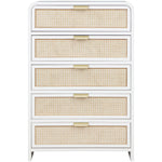 Sage Solid Wood And Natural Cane Wood Chest in White
