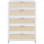 Sage Solid Wood And Natural Cane Wood Chest in White