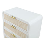 Sage Solid Wood And Natural Cane Wood Chest in White