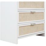 Sage Solid Wood And Natural Cane Wood Chest in White