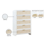 Sage Solid Wood And Natural Cane Wood Chest in White