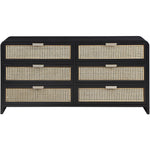 Sage Solid Wood And Natural Cane Wood Dresser in Black