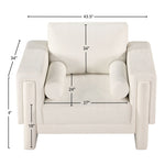 Madeline Chenille Fabric Upholstered Chair in Cream