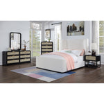 Sage Solid Wood And Natural Cane Wood Dresser in Black