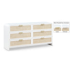 Sage Solid Wood And Natural Cane Wood Dresser in White