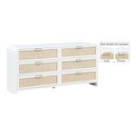 Sage Solid Wood And Natural Cane Wood Dresser in White