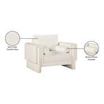 Madeline Chenille Fabric Upholstered Chair in Cream