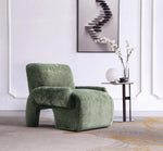 Verandah Chenille Lounge Chair in Olive Green