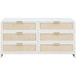 Sage Solid Wood And Natural Cane Wood Dresser in White