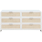 Sage Solid Wood And Natural Cane Wood Dresser in White