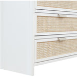Sage Solid Wood And Natural Cane Wood Dresser in White