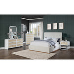 Sage Solid Wood And Natural Cane Wood Dresser in White