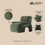 Verandah Chenille Lounge Chair in Olive Green