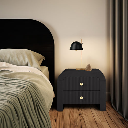 Artisto Ash Veneer Nightstand in Black