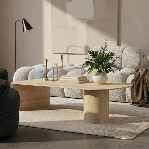 Salerno Travertine Coffee Table in Natural