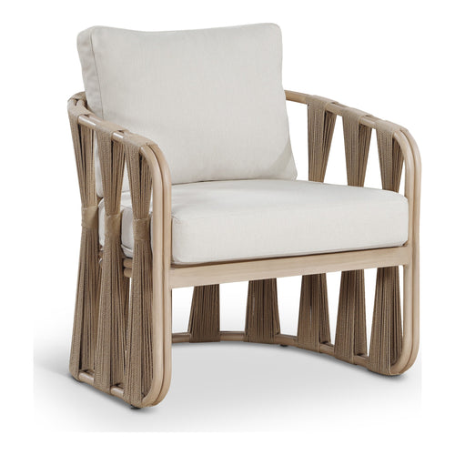 San Pietro Water Resilient Fabric Upholstered Outdoor Patio Chair in Beige