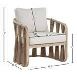 San Pietro Water Resilient Fabric Upholstered Outdoor Patio Chair in Beige