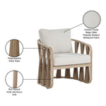 San Pietro Water Resilient Fabric Upholstered Outdoor Patio Chair in Beige