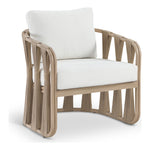 San Pietro Water Resilient Fabric Upholstered Outdoor Patio Chair in Cream