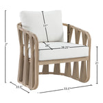 San Pietro Water Resilient Fabric Upholstered Outdoor Patio Chair in Cream