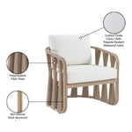 San Pietro Water Resilient Fabric Upholstered Outdoor Patio Chair in Cream