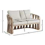 San Pietro 60.5" Water Resilient Fabric Upholstered Outdoor Patio Loveseat in Beige