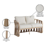San Pietro 60.5" Water Resilient Fabric Upholstered Outdoor Patio Loveseat in Beige