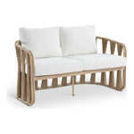 San Pietro 60.5" Water Resilient Fabric Upholstered Outdoor Patio Loveseat in Cream