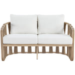 San Pietro 60.5" Water Resilient Fabric Upholstered Outdoor Patio Loveseat in Cream