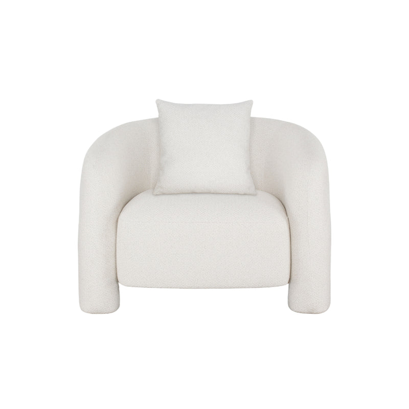 Sylvia Tweed Lounge Chair in Ivory